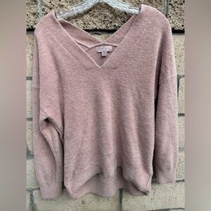 Barefoot Dreams CozyChic Lite V-Neck Pullover Sweater | Size S | Pink